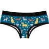 Crazy Dog T-Shirts Womens I Like Dogs and Maybe 3 People Panties Funny Bikini Brief Saying Graphic Underwear(Blue)