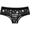 Crazy Dog T-Shirts Womens Rock Paper Scissors Throat Punch Panties Funny Bikini Brief Graphic Underwear(Black)