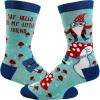 Crazy Dog T-Shirts Women’s Say Hello to My Little Friend Socks Funny Mushroom Gnome Novelty Fantasy Fairy Tale Footwear
