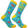Crazy Dog T-Shirts Women’s Teacher Socks funny Sarcastic School Graphic Footwear for Ladies(Blue)