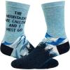 Crazy Dog T-Shirts Women’s The Mountains Are Calling and I Must Go Socks Funny Outdoor Camping Adventure Hiking Footwear