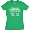 Crazy Dog Womens T Shirts Funny Sarcastic Humor Christmas Tees for Holiday Parties(Heather Green – Lay Under Tree)