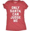 Crazy Dog Womens T Shirts Funny Sarcastic Humor Christmas Tees for Holiday Parties(Heather Red – Santa Judge)