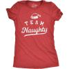 Crazy Dog Womens T Shirts Funny Sarcastic Humor Christmas Tees for Holiday Parties(Heather Red – Team Naughty)