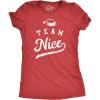 Crazy Dog Womens T Shirts Funny Sarcastic Humor Christmas Tees for Holiday Parties(Heather Red – Team Nice)