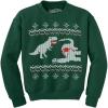 Dinosaur Snack Funny T-Rex Dinos Ugly Christmas Unisex Crew Neck Sweatshirt(Forest Green)