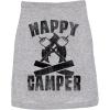 Funny Dog Shirt Happy Camper Print Outdoor Pet Tee – Soft Cotton Lightweight Small Medium Large XXL Breeds T-Shirt for Dogs Hiking Camping Summer Travel Grey, XL(Medium)