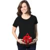 Funny Maternity Christmas Shirts for The Holidays Cute Tees to Celebrate Bumps First Christmas(Heather Black – Ornament Burst)