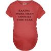 Funny Maternity Christmas Shirts for The Holidays Cute Tees to Celebrate Bumps First Christmas(Heather Red – More Than Cookies)