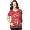 Funny Maternity Christmas Shirts for The Holidays Cute Tees to Celebrate Bumps First Christmas(Heather Red – Ornament)