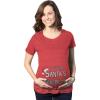 Funny Maternity Christmas Shirts for The Holidays Cute Tees to Celebrate Bumps First Christmas(Heather Red – Santa Bringing Me)