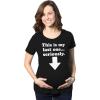 Funny Maternity T Shirts for Pregnant Women with Sarcastic Sayings Hilarious Womens Shirts for Pregnancy(Black – Last One)