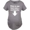 Funny Maternity T Shirts for Pregnant Women with Sarcastic Sayings Hilarious Womens Shirts for Pregnancy(Dark Heather Grey – Last One)
