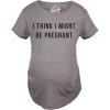 Funny Maternity T Shirts for Pregnant Women with Sarcastic Sayings Hilarious Womens Shirts for Pregnancy(Dark Heather Grey – Might Be)