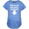 Funny Maternity T Shirts for Pregnant Women with Sarcastic Sayings Hilarious Womens Shirts for Pregnancy(Heather Light Blue – Last One)