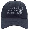 Funny Novelty Hats Sarcastic Graphic Caps for Men and Women with Funny Sayings(Black – I Like Big Bucks)