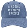 Funny Novelty Hats Sarcastic Graphic Caps for Men and Women with Funny Sayings(Blue – Dogs and 3 People)