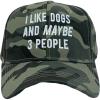 Funny Novelty Hats Sarcastic Graphic Caps for Men and Women with Funny Sayings(Camo – Dogs and 3 People)