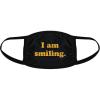 I Am Smiling Face Mask Funny Happy Face Novelty Graphic Nose and Mouth Covering Funny Masks for Adults Cool Motivational Novelty Masks for Adults Black 1 Pack