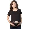 Maternity Baby Peeking T Shirt Funny Pregnancy Tee for Expecting Mothers(Heather Black)