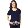 Maternity Baby Peeking T Shirt Funny Pregnancy Tee for Expecting Mothers(Heather Navy)