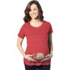 Maternity Baby Peeking T Shirt Funny Pregnancy Tee for Expecting Mothers(Heather Red)
