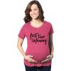 Maternity First Time Mommy Pregnancy T Shirt Cute Belly Bump Tee Mother to Be(Heather Pink)