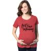 Maternity First Time Mommy Pregnancy T Shirt Cute Belly Bump Tee Mother to Be(Heather Red)