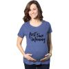 Maternity First Time Mommy Pregnancy T Shirt Cute Belly Bump Tee Mother to Be(Heather Royal)