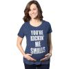 Maternity Kicking Me Smalls Funny T Shirt Pregnancy Announcement Novelty Tee(Heather Navy)