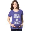 Maternity Kicking Me Smalls Funny T Shirt Pregnancy Announcement Novelty Tee(Heather Purple)