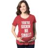 Maternity Kicking Me Smalls Funny T Shirt Pregnancy Announcement Novelty Tee(Red)