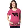 Maternity Mama Bear Funny Pregnancy T Shirt Novelty Gift for Mom Mothers Day(Heather Pink)
