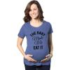 Maternity The Baby Made Me Eat It Funny Announcement Graphic Pregnancy T Shirt(Heather Light Blue)