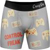 Mens Animal Boxers Funny Cat Dog Fish and More Novelty Underwear with Animals Funny Animal Underwear(Control Freak)