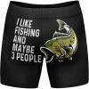 Mens Animal Boxers Funny Cat Dog Fish and More Novelty Underwear with Animals Funny Animal Underwear(Fish and 3 People)