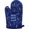 Real Men Bake Oven Mitt Funny Father’s Day Cooking Chef Kitchen Glove Funny Graphic Kitchenwear Dad Joke Cool Food Novelty Cookware Blue Oven Mitt(Oven Mitt)
