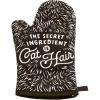 The Secret Ingredient is Cat Hair Funny Pet Kitten Animal Lover Graphic Kitchen Accessories Funny Graphic Kitchenwear Cool Cat Novelty Cookware Black Oven Mitt(Oven Mitt)