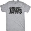 Toddler Ask Me About Jaws T Shirt Funny Shark Movie Flip Up Tee for Kids(Light Heather Grey)