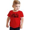 Toddler Ask Me About My Trex T Shirt Funny Cool Dinosaur Flip Humor Tee for Kids(Red)