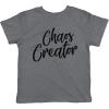 Toddler Chaos Creator T Shirt Funny Trouble Maker Baby Infant T Shirt Kids Gift(Dark Heather Grey)
