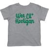 Toddler St Patricks Day Shirt – Wee Lil Hooligan Funny Irish Tee for Kids, Boys & Girls, Lucky Shamrock Baby Outfit(Light Heather Grey)
