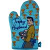 Trophy Husband Oven Mitt Funny Wedding Gift Fiance Cooking Kitchen Glove Funny Graphic Kitchenwear Cool Proposal Novelty Cookware Blue Oven Mitt(Oven Mitt)