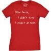 Womens Dear Santa I Didn’t Know I Couldn’t Do That Funny Christmas T Shirt(Red)