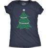 Womens Dog Paw Christmas Tree T Shirt Cute Xmas Gift Holiday Puppy Lover Tee(Heather Navy)