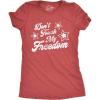 Womens Don’t Touch My Freedom T Shirt Funny 4th of July USA Merica Novelty Party Tee(Heather Red)