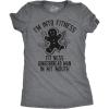 Womens Fitness Gingerbread in My Mouth T Shirt Funny Christmas Xmas Gift for Her(Dark Heather Grey)