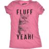 Womens Fluff Yeah T Shirt Funny Kitty Cat Animal Lover Tee for Ladies(Heather Pink)