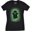Womens Glowing Ghost T Shirt Glow in The Dark Cool Halloween Party Tee(Black)