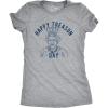 Womens Happy Treason Day T Shirt Funny British Empire Queen England 4th of July USA Tee(Light Heather Grey)
